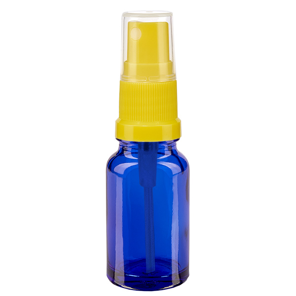 Frasco pulverizador de 10 ml con tapón estándar amarillo/transparente BlueLine UT18/10
