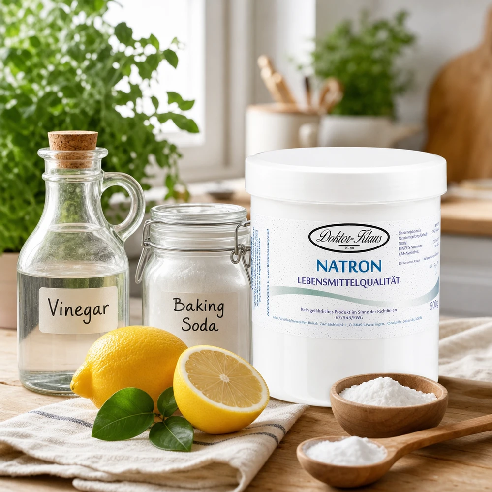 Bicarbonato sódico 500g Doktor Klaus Natron Doctor Klaus 500g con vinagre de limón y bicarbonato sódico para la limpieza natural del hogar