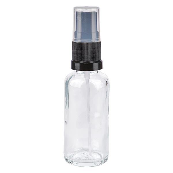 Botella de farmacia transparente 30ml pulverizador negro Botella de farmacia transparente 30ml pulverizador negro