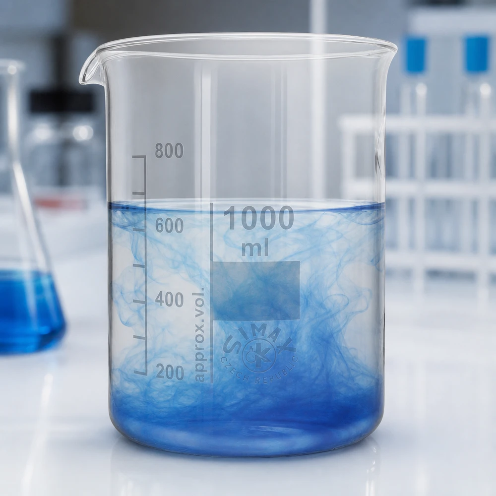 Vaso de precipitados 1000ml de vidrio de borosilicato, forma baja Vaso de vidrio borosilicato resistente al calor de 1000 ml con escala para aplicaciones profesionales de laboratorio