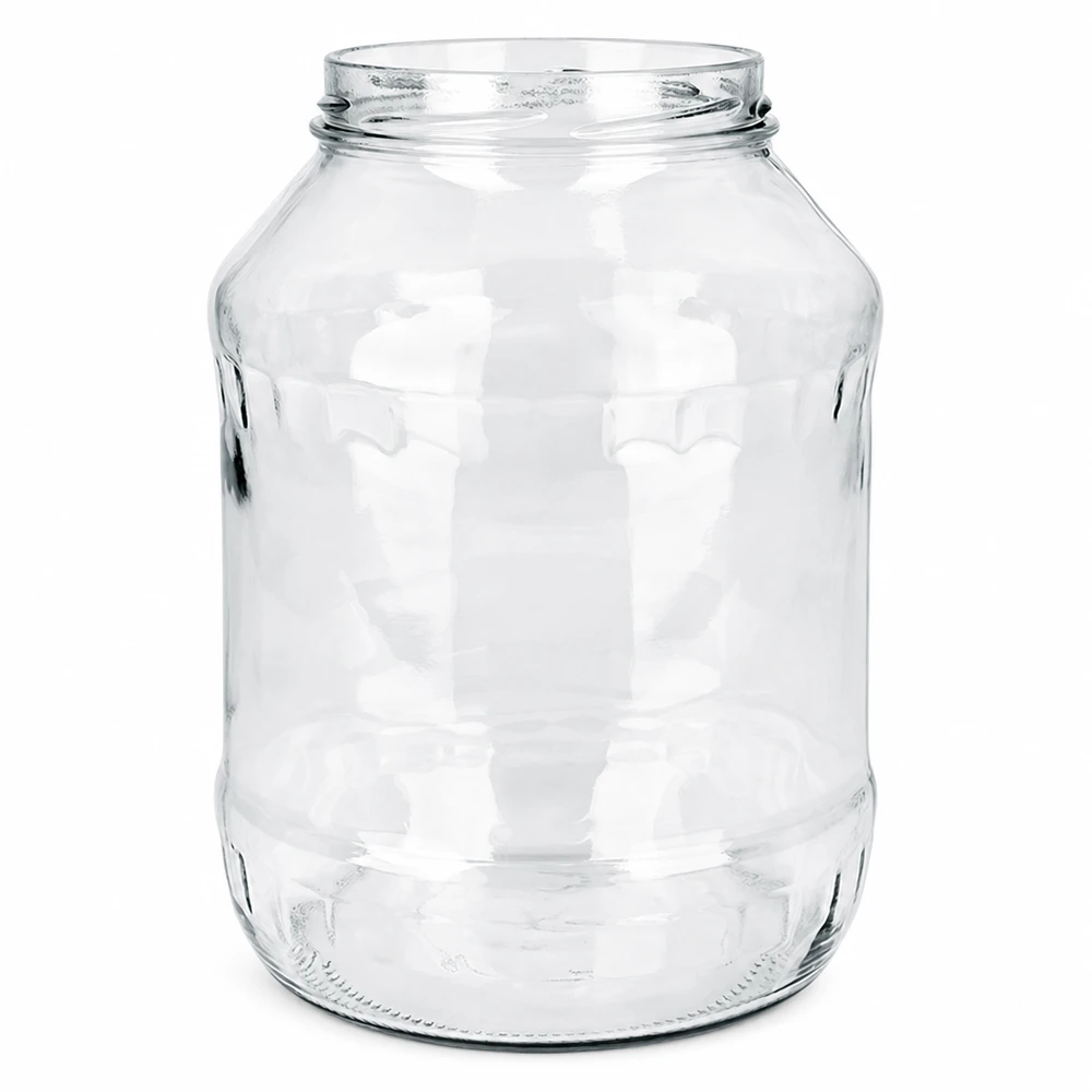 Tarro de cristal redondo vacío 2650ml con rosca TO100 Tarro de conserva sin tapa UNiTWIST Runda2650 Tarro de conservación