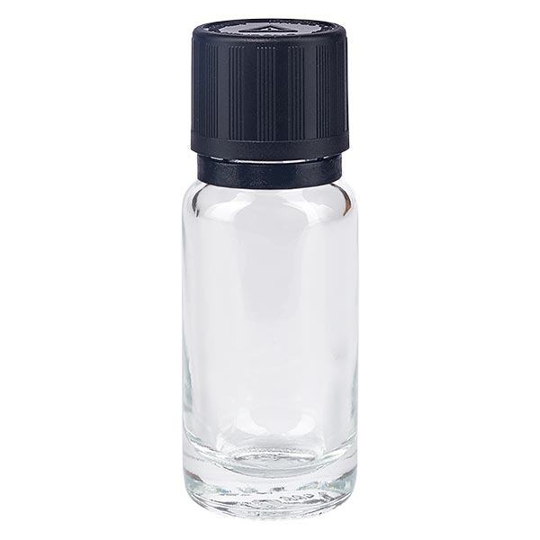 Botella de farmacia transparente 10ml tapón cuentagotas anillo vertedor 1mm negro cierre de seguridad para niños símbolo de advertencia ciego cierre inviolable Botella de farmacia transparente 10ml tapón cuentagotas anillo vertedor 1mm negro cierre de seguridad para niños símbolo de advertencia ciego cierre inviolable