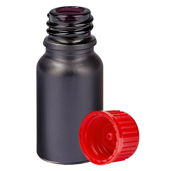 Frasco 10ml 11mm tapón rosca rojo estándar BlackLine UT18/10 Frasco 10ml 11mm tapón rosca rojo estándar BlackLine UT18/10