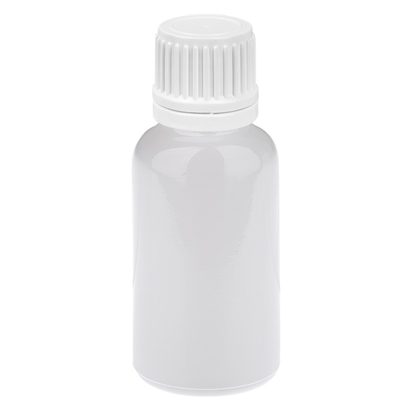 Botella de 20 ml con tapón de rosca de 11 mm blanco, tapón de seguridad WhiteLine UT18/20