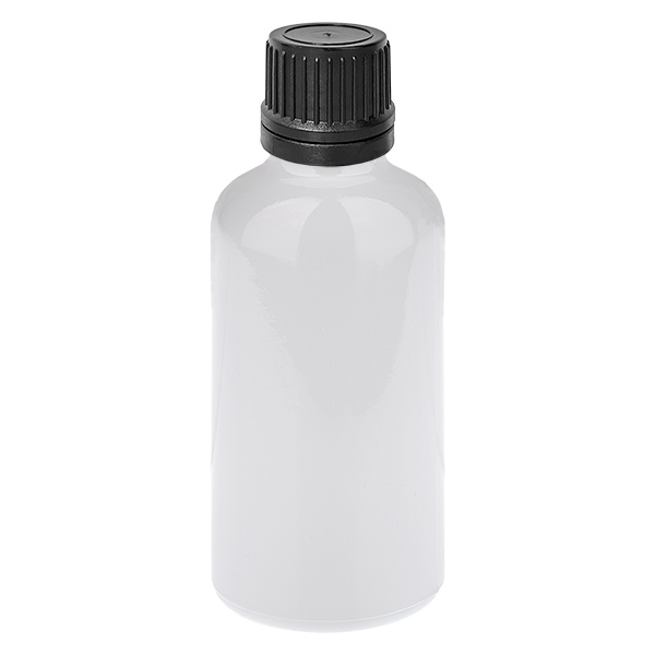 Frasco cuentagotas de 50 ml, 1 mm, negro, cierre de seguridad WhiteLine UT18/50 Frasco cuentagotas de 50 ml, 1 mm, negro, cierre de seguridad WhiteLine UT18/50