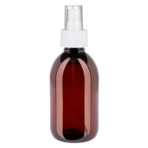 Botella PET 250ml con atomizador blanco Botella PET 250ml con atomizador blanco