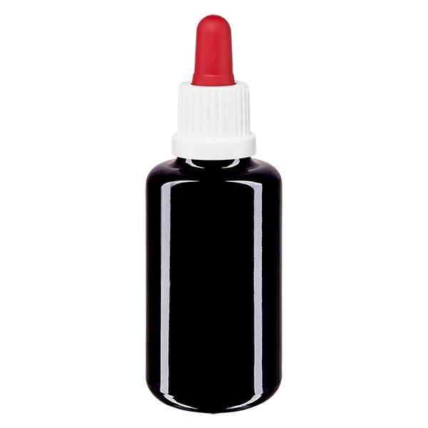 Botella de farmacia violeta pipeta 30ml blanco/rojo cierre inviolable Botella de farmacia violeta pipeta 30ml blanco/rojo cierre inviolable
