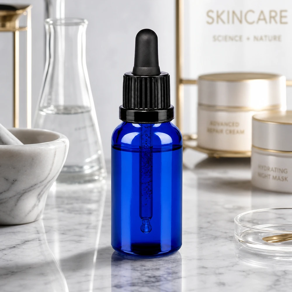 Frasco pipeta de 20 ml con cuentagotas negro - diseño elegante para productos de belleza y cuidado de la piel