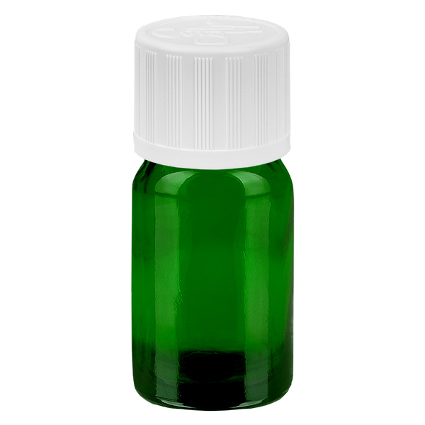 Botella 5ml 11mm tapón rosca blanco con precinto de seguridad GreenLine UT18/5 Botella 5ml 11mm tapón rosca blanco con precinto de seguridad GreenLine UT18/5