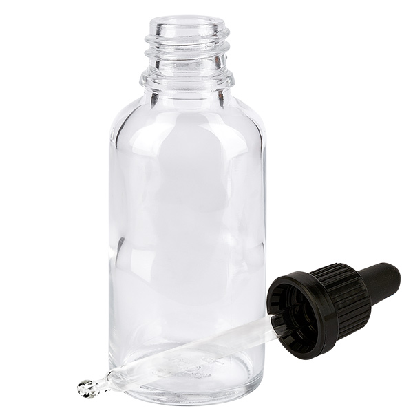 Frasco pipeta 30ml tapón inviolable negro ClearLine UT18/30