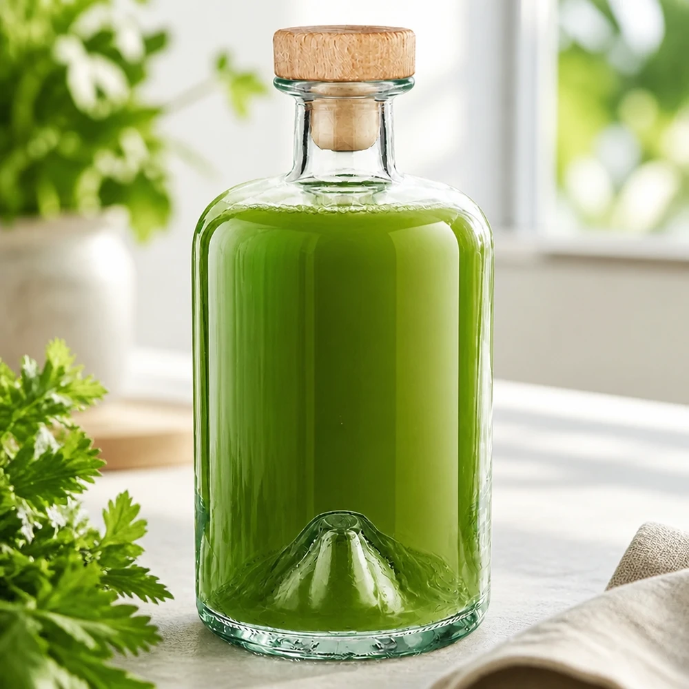 Botella de farmacia de 500 ml «Sofia» con tapón de corcho con asa de madera UNiTWIST®