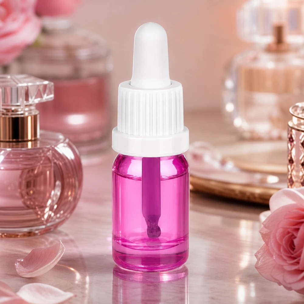Frasco pipeta 5ml blanco originalidad tapón de rosca PurpleLine UT18/5 Frasco cuentagotas premium de 5 ml de vidrio de borosilicato violeta con cierre de seguridad para niños blanco OV PurpleLine