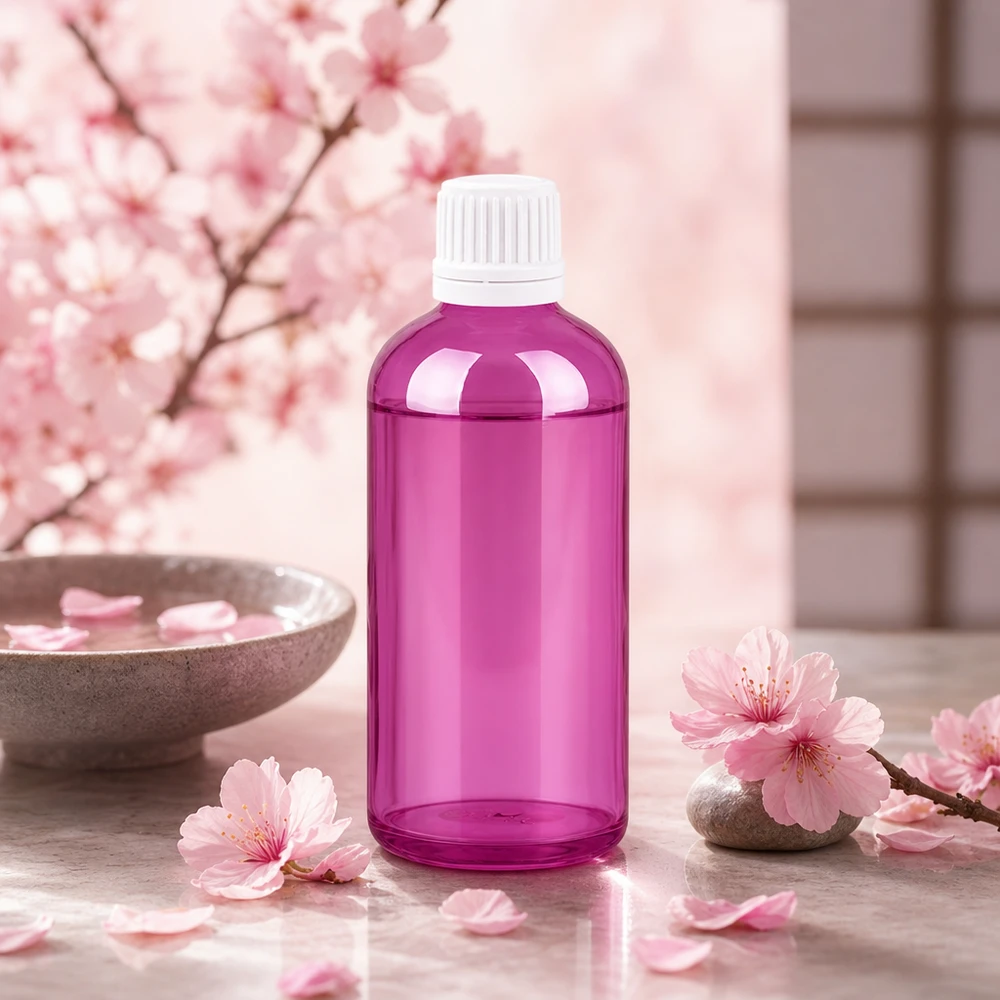 Frasco cuentagotas vacío de 100 ml de color violeta transparente con tapón a prueba de niños para cosméticos de bricolaje