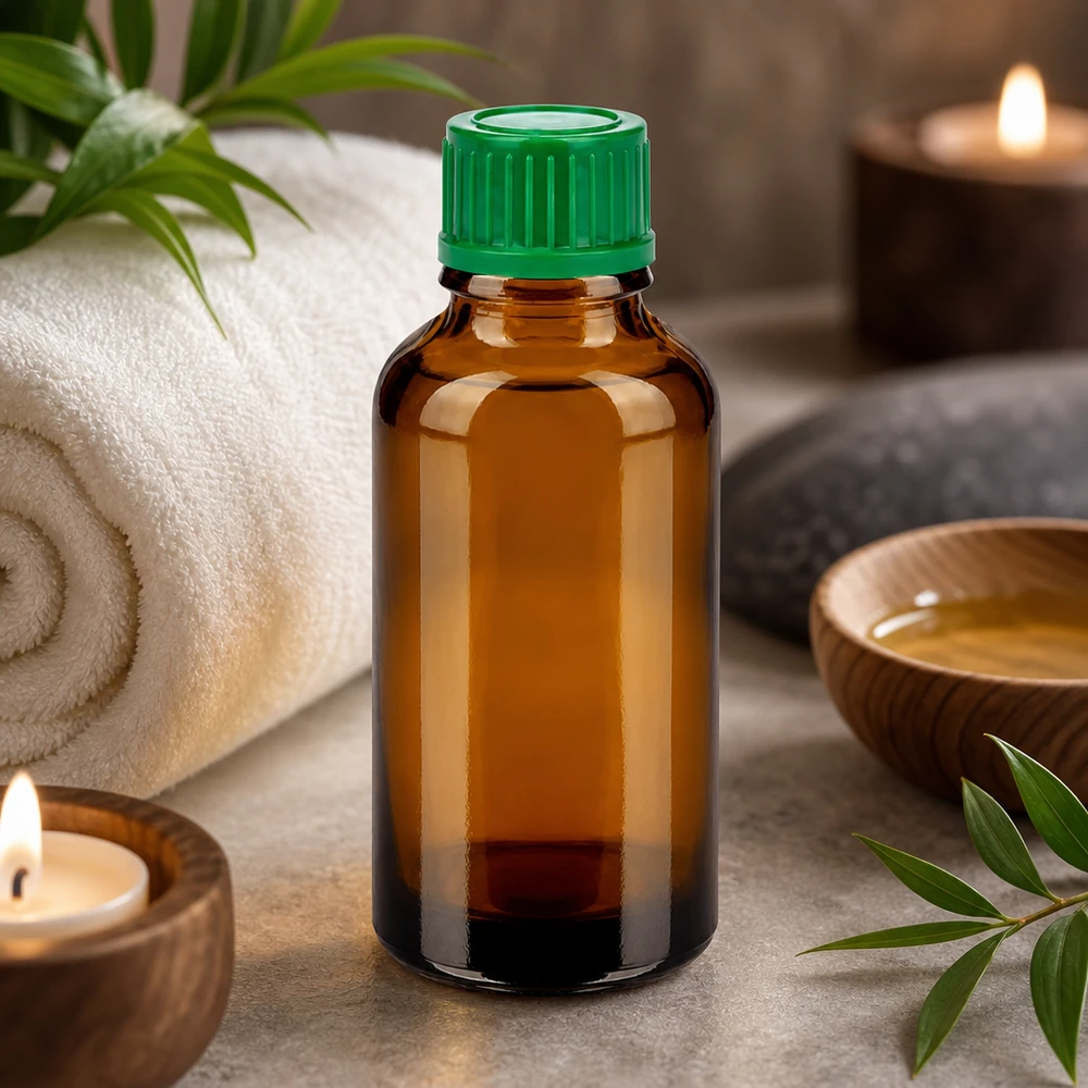 Botella de 30 ml con tapón de rosca verde de 11 mm Estándar BrownLine UT18/30 Frasco compacto de 30 ml con rosca UT18/30 y tapón SV verde para un almacenamiento seguro