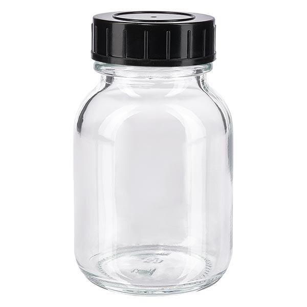 50ml botella de cuello ancho de vidrio transparente con tapón de rosca 50ml botella de cuello ancho de vidrio transparente con tapón de rosca