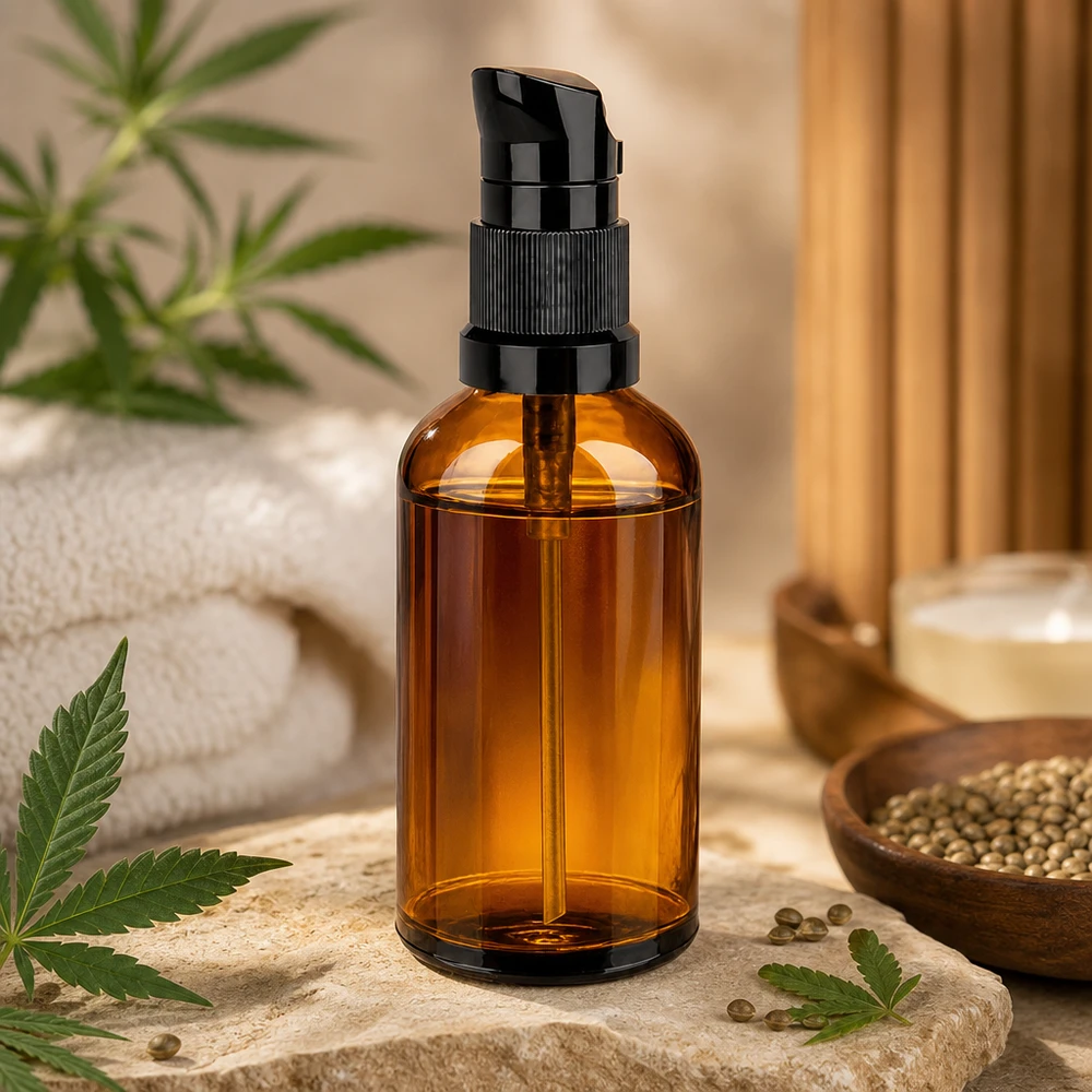 Frasco con bomba de 100 ml negro con tapón estándar BrownLine UT18/100 Frasco con bomba BrownLine de 100 ml con vidrio marrón Protección UV para ingredientes sensibles a la luz