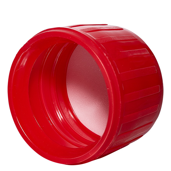 Tapón de rosca rojo con anillo de seguridad PP28 ApoGlas Tapón de rosca rojo con anillo de seguridad PP28 ApoGlas