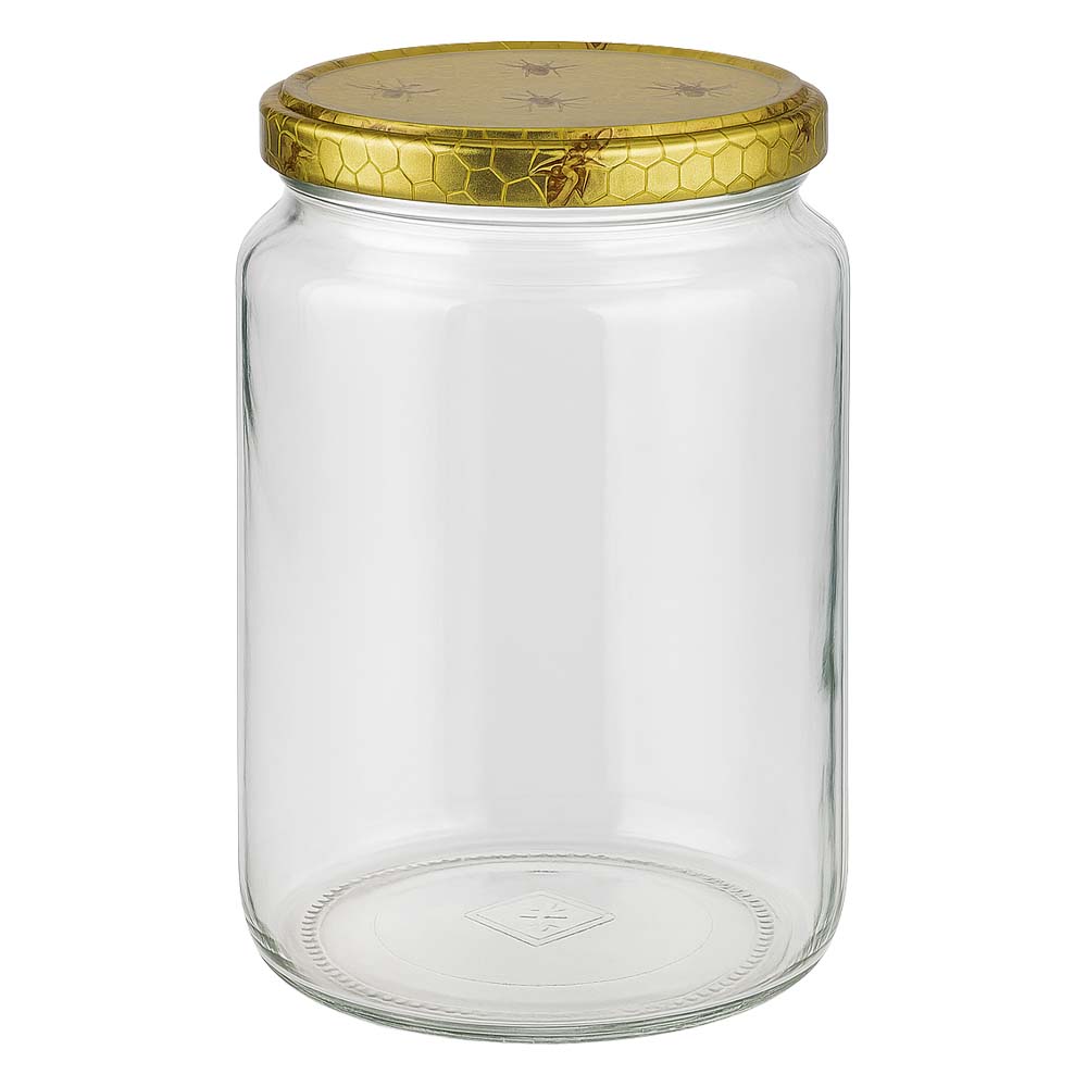 Tarro para miel de 1000 g con tapa con diseño de panal BasicSeal UNiTWIST