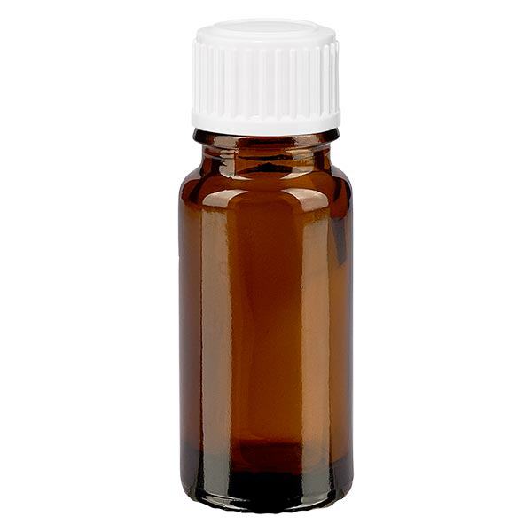 Botella de farmacia marrón 10ml tapón de rosca blanco estándar Botella de farmacia marrón 10ml tapón de rosca blanco estándar