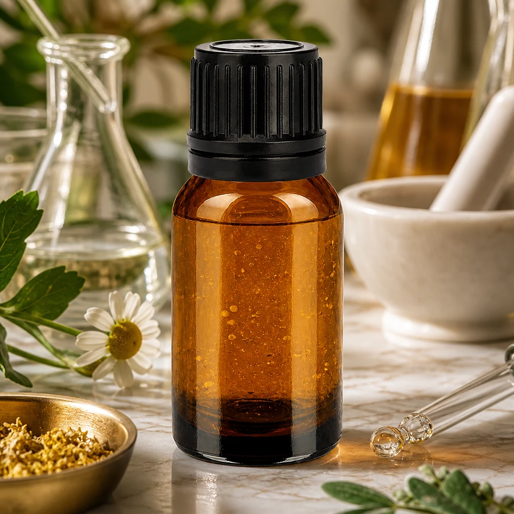 Frasco de farmacia de 10 ml de vidrio ámbar resistente con tapón de rosca de 11 mm a prueba de niños para uso en laboratorio