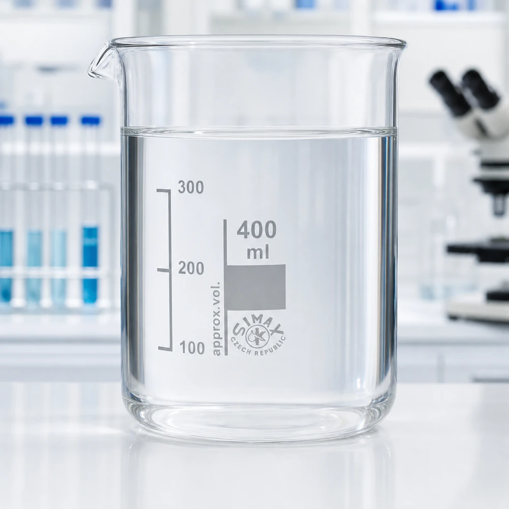 Vaso bajo en molde de 400 ml de vidrio de borosilicato de alta calidad para aplicaciones profesionales de laboratorio