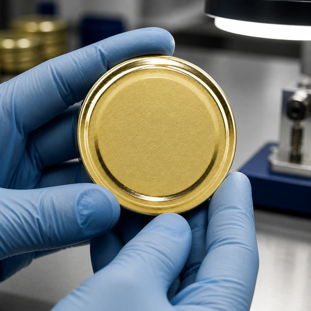 UNiTWIST TO43 dorado, BioSeal, sin BPA, unitemp Pruebas de laboratorio de la tapa de rosca dorada TO43 UNiTWIST BioSeal sin BPA, control de calidad de unitemp