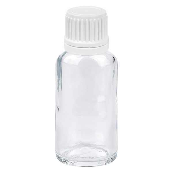 Frasco de 20 ml con tapón de rosca de 11 mm blanco ClearLine estándar UT18/20