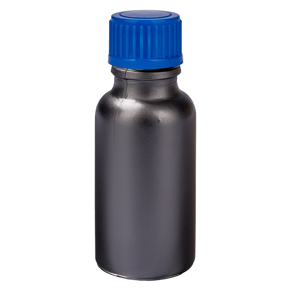 Botella 20ml 11mm tapón rosca azul estándar BlackLine UT18/20 Botella 20ml 11mm tapón rosca azul estándar BlackLine UT18/20