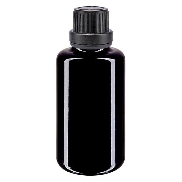 Botella de farmacia violeta 30ml cuentagotas tapon vertedor 2mm negro cierre inviolable Botella de farmacia violeta 30ml cuentagotas tapon vertedor 2mm negro cierre inviolable