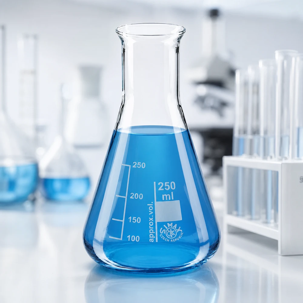 Matraz Erlenmeyer 250ml cuello estrecho Matraz Erlenmeyer graduado de 250 ml de vidrio resistente al calor con marcas precisas en mililitros
