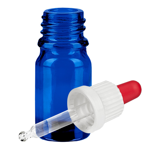 Frasco pipeta 5ml blanco/rojo cierre inviolable BlueLine UT18/5