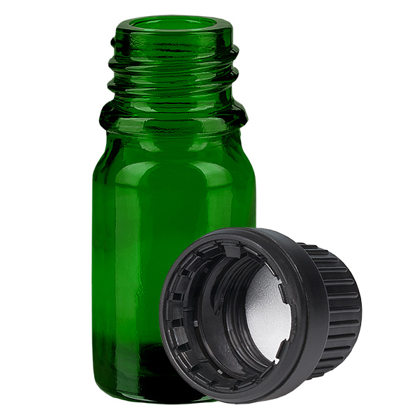 Botella 5ml tapón rosca 11mm negro GreenLine UT18/5 Botella 5ml tapón rosca 11mm negro GreenLine UT18/5