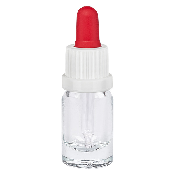 Frasco pipeta 5ml tapón inviolable blanco/rojo ClearLine UT18/5 Frasco pipeta 5ml tapón inviolable blanco/rojo ClearLine UT18/5