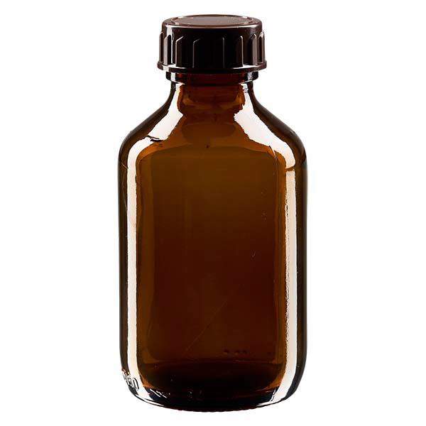 Frasco para medicamentos de 150ml marrón, con tapón de ApoGlas marrón Frasco para medicamentos de 150ml marrón, con tapón de ApoGlas marrón