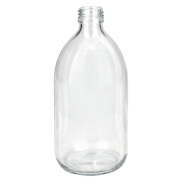 Frasco medicamento 500ml transparente, sin tapón PP28 ApoGlas Frasco medicamento 500ml transparente, sin tapón PP28 ApoGlas