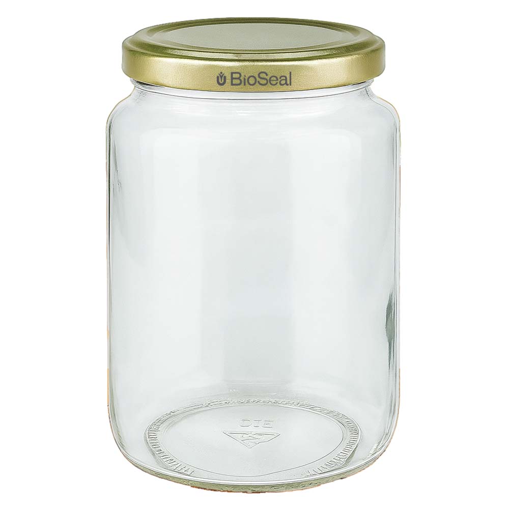 Tarro para miel de 1000 g con tapa dorada BioSeal UNiTWIST