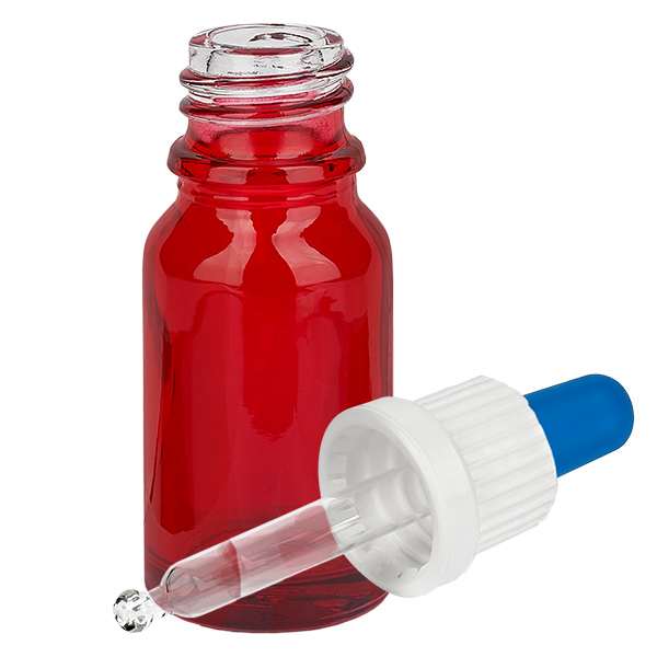 Frasco pipeta 10ml blanco/azul tapón inviolable RedLine UT18/10 Frasco pipeta 10ml blanco/azul tapón inviolable RedLine UT18/10