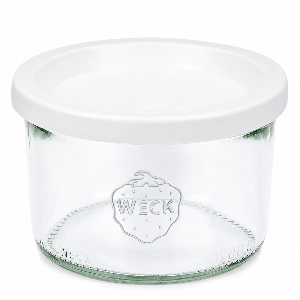 Vaso de 200ml con tapa de frescura WECK RR80 WECK 200ml mason jar con tapa blanca RR80 tarro para conservas y mermeladas
