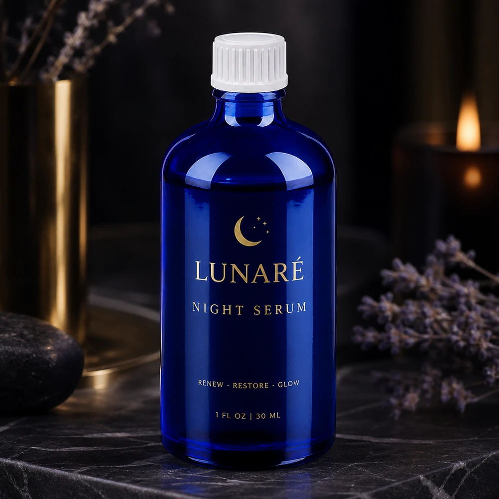 Frasco de farmacia 100ml azul con tapón cuentagotas blanco para aceites esenciales BlueLine UT18/100