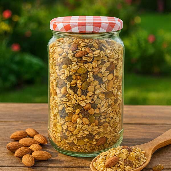 Tarro redondo 1062ml + tapa BasicSeal rojo/blanco UNiTWIST