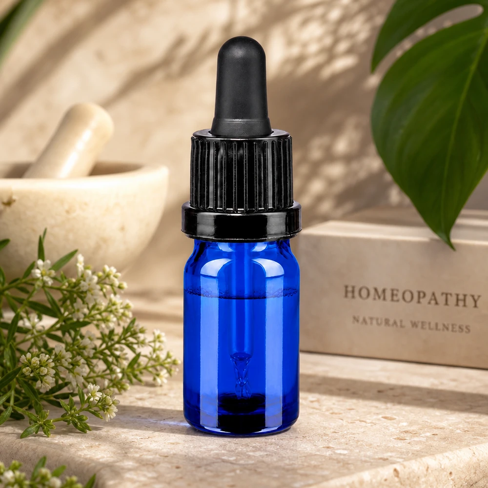 Frasco pipeta de alta calidad 5ml de vidrio azul para aceites esenciales OV BlueLine UT18/5