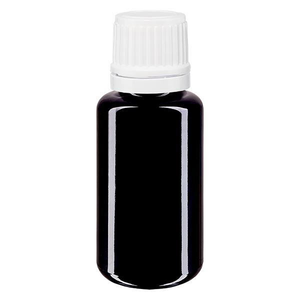 Botella de farmacia violeta 20ml tapón cuentagotas 1.2mm blanco cierre inviolable Botella de farmacia violeta 20ml tapón cuentagotas 1.2mm blanco cierre inviolable