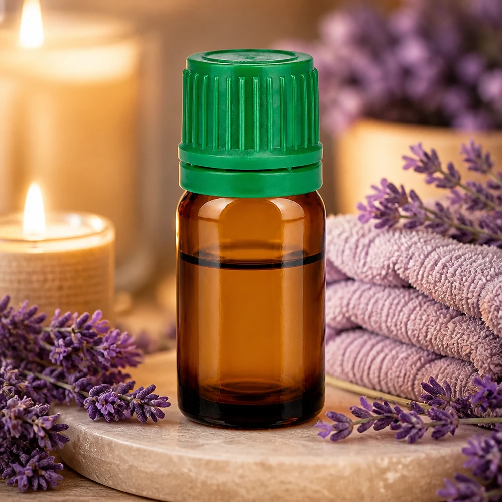 Botella 5ml tapón rosca 11mm verde BrownLine UT18/5 Frasco de vidrio ámbar de 5 ml de alta calidad con protección UV y tapón verde para cosméticos