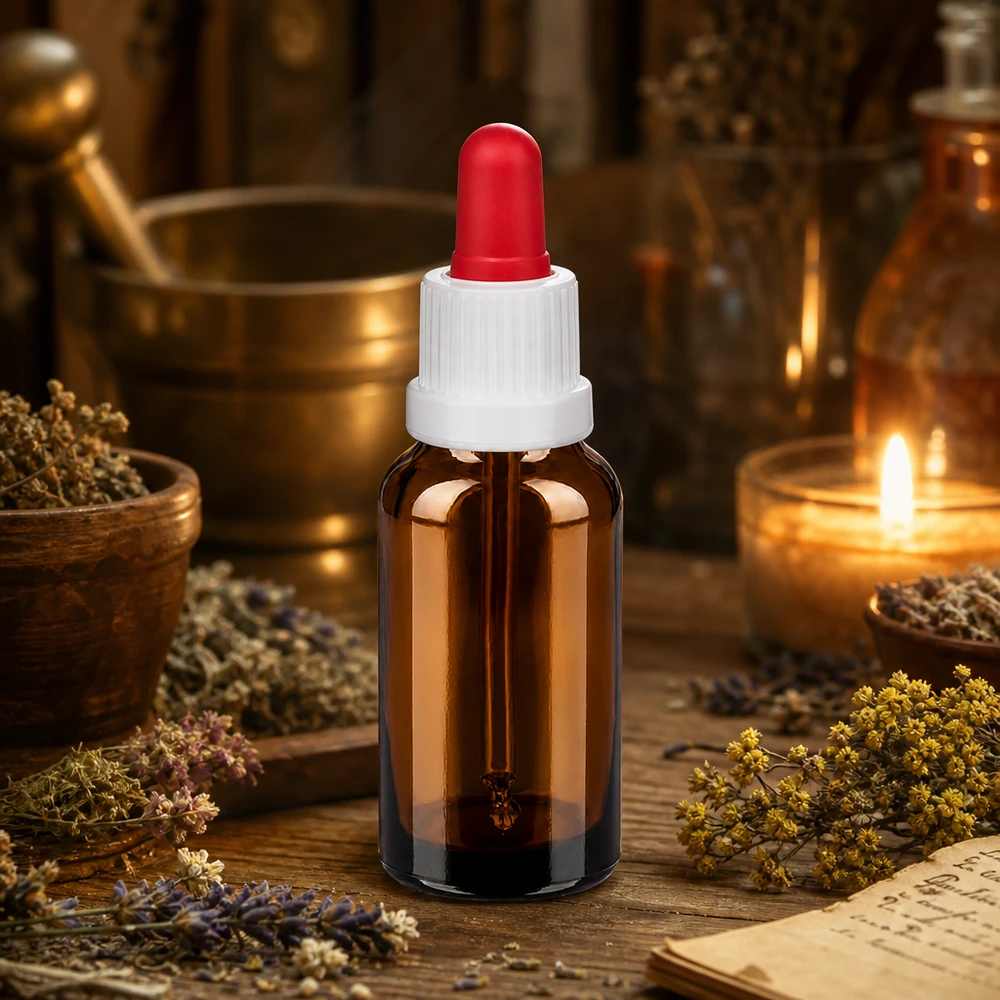 Frasco de farmacia de vidrio ámbar de 20 ml de alta calidad con pipeta cuentagotas de precisión para aplicaciones farmacéuticas