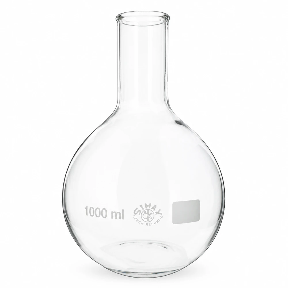 Matraz Erlenmeyer 1000ml de cuello estrecho de vidrio de borosilicato transparente para aplicaciones de laboratorio