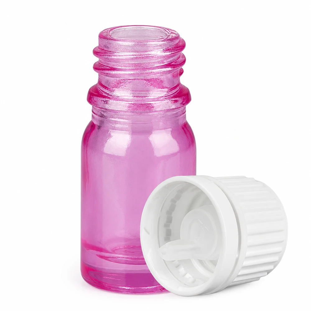 Frasco cuentagotas de cristal de 5 ml con abertura de 0,7 mm para una aplicación precisa en look púrpura