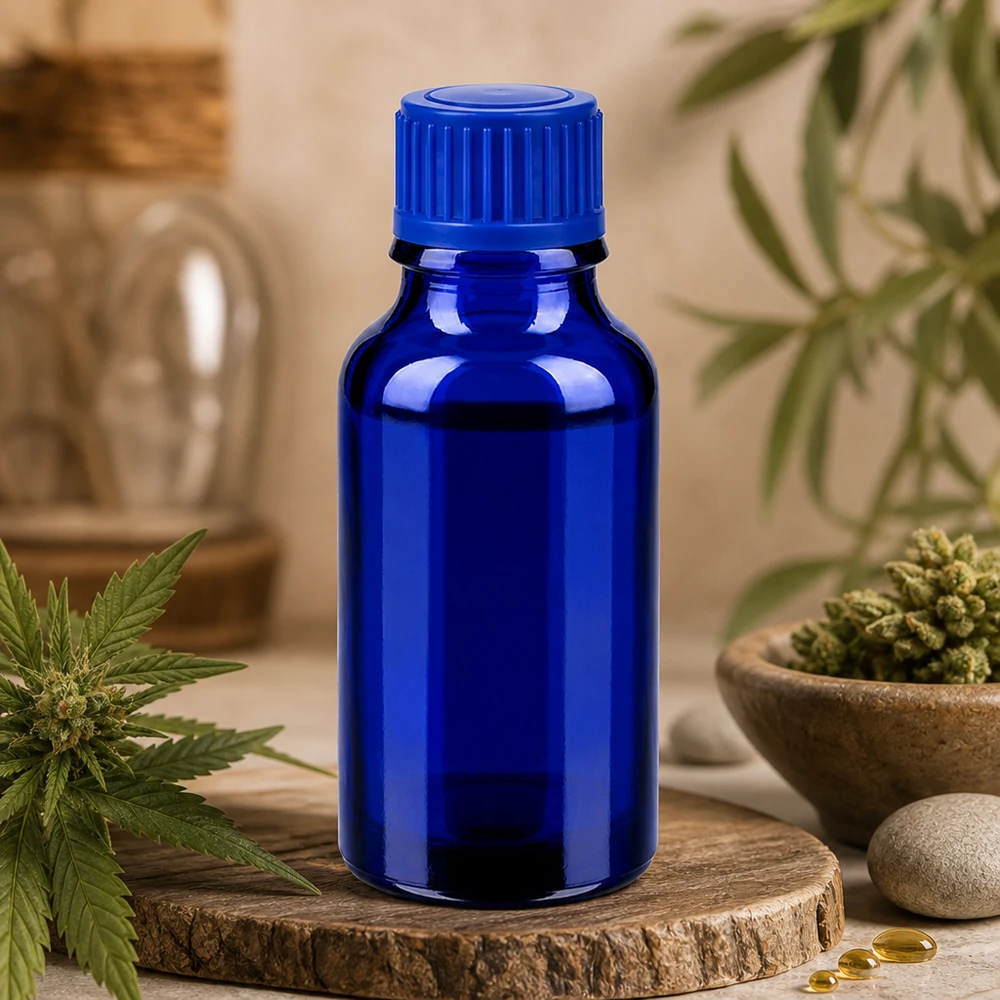 Botella de vidrio BlueLine de 20 ml con rosca UT18/20 - elaboración de alta calidad para uso profesional