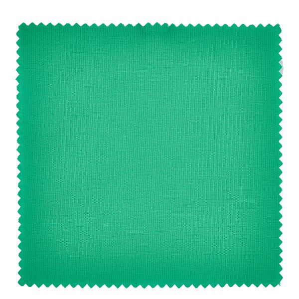 Alfombra de tela verde 12cm cuadrado Tela verde con borde dentado primer plano para blonda de bisutería 12cm cuadrado tapa tarro mermelada