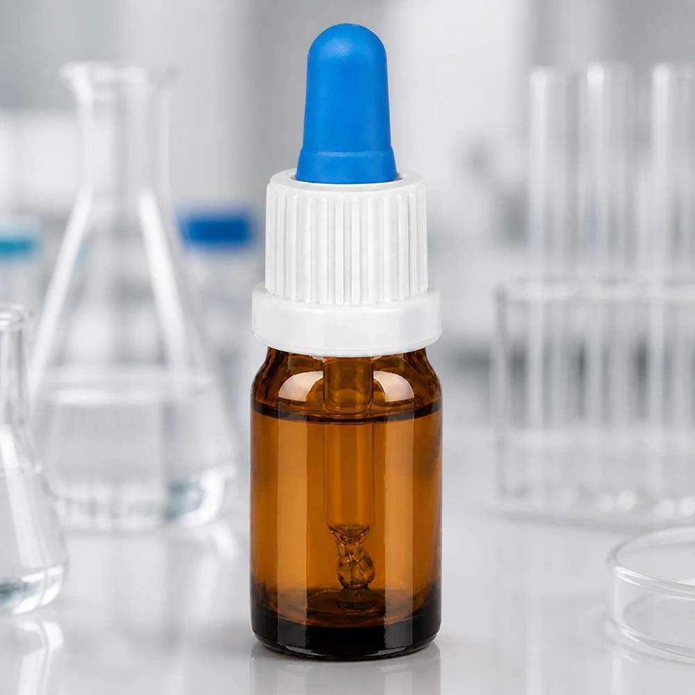 Frasco pipeta 5ml blanco/azul cierre inviolable BrownLine UT18/5 Frasco pipeta de calidad de laboratorio de 5 ml marrón con tapón cuentagotas de precisión para aplicaciones profesionales