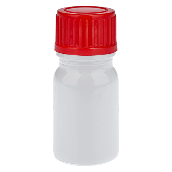 Frasco de 5 ml con tapón de rosca de 11 mm rojo, estándar WhiteLine UT18/5 Frasco de 5 ml con tapón de rosca de 11 mm rojo, estándar WhiteLine UT18/5